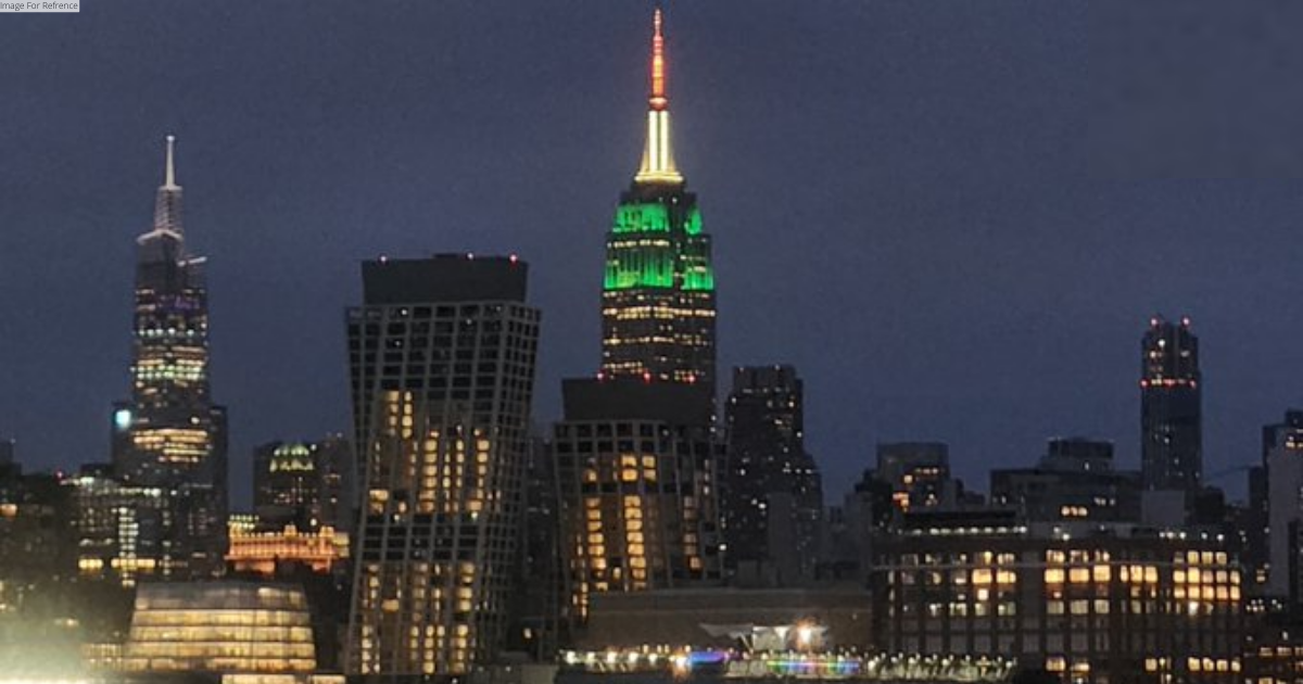 One World Trade Center building in New York lit up in tricolour to welcome PM Modi